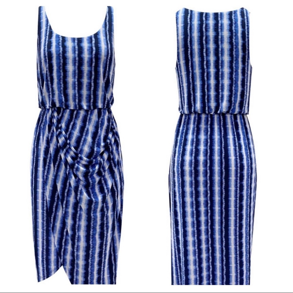 NWOT International Concepts Asymmetrical Blue Shibori Print Dress.  - size 2X